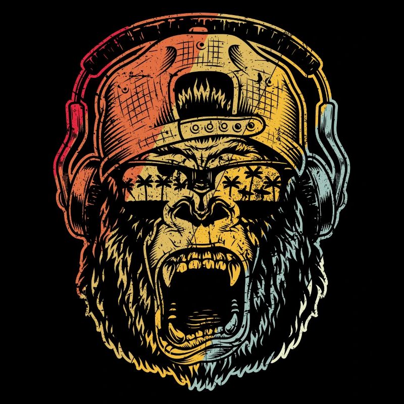 Monkey DJ mit Kopfhörer & Sonnenbrille Geschenkide