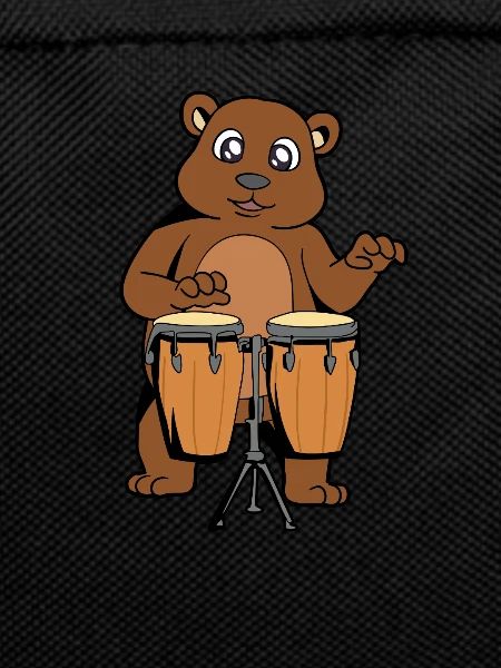 Comic Bear plays percussion