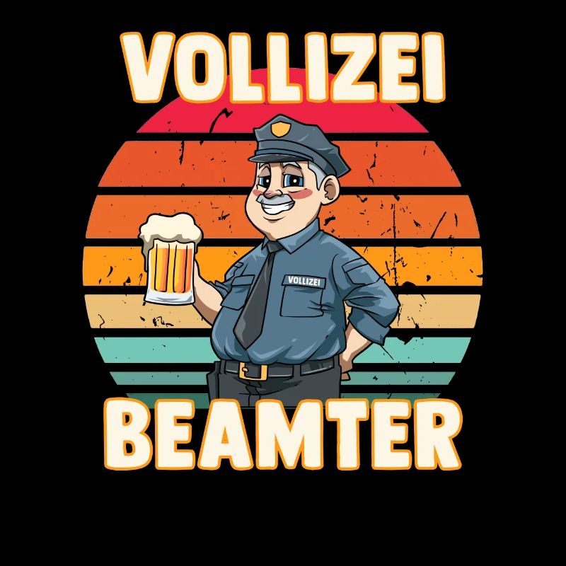 Lustiger Bier Spruch Vollizei Beamter Biertrinker