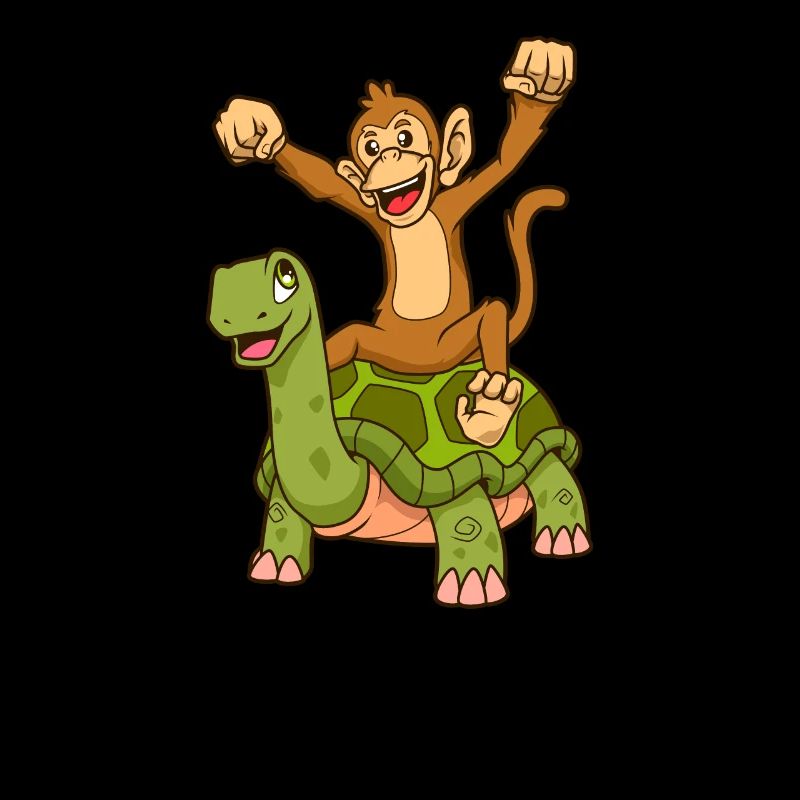 Comic - Monkey sits on turtle