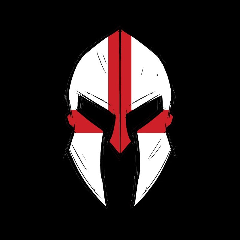 Drapeau de l’Angleterre dans le casque du guerrier spartiate