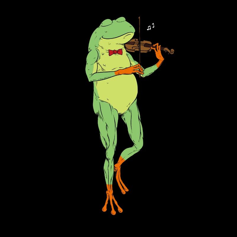 Comic Frog Plays Violin