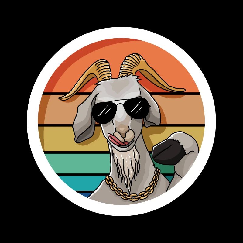 Coole Retro Ziege mit Sonnenbrille