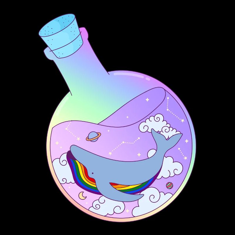 Baleine arc-en-ciel en potion Mois de la fierté LGBT
