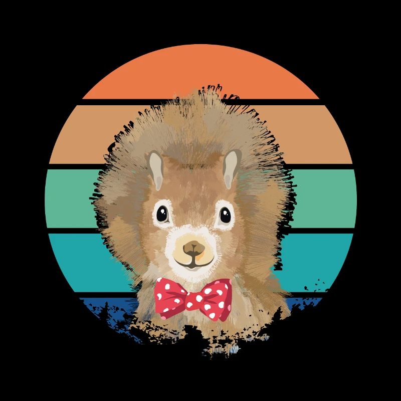 Retro Vintage Squirrel with Bow tie