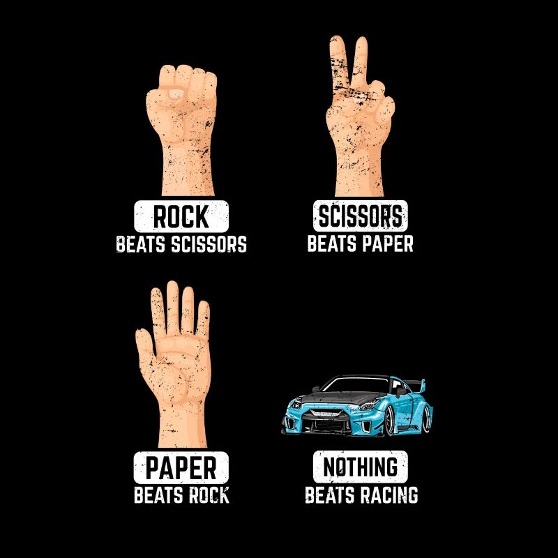 Ciseaux en papier de roche Rien ne vaut la course Funny Rac