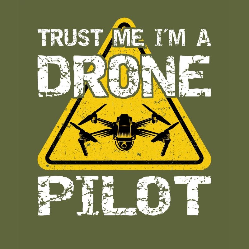 Drone with warning sign Drone flyer