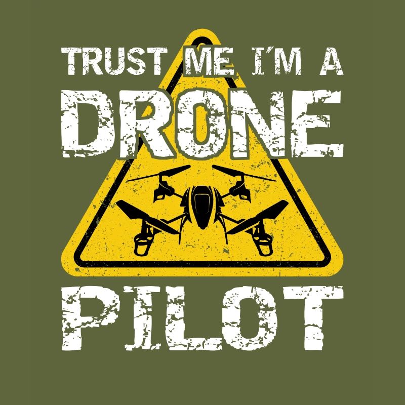 Drone with warning sign Drone flyer