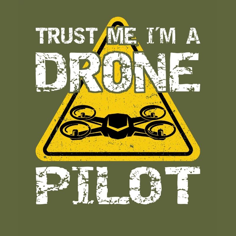 Drone with warning sign Drone flyer