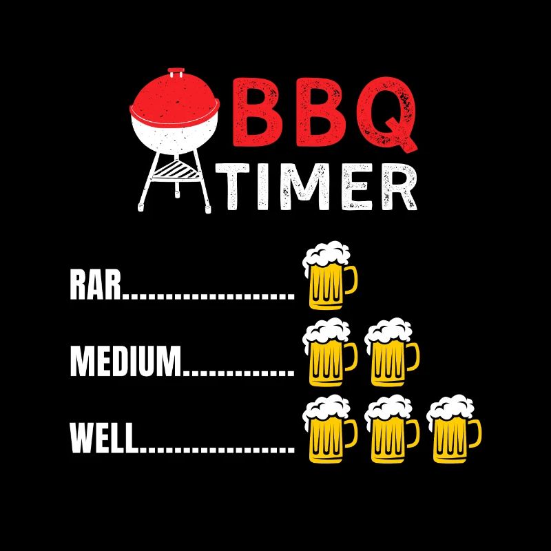 Hommes Funny Grilling Shirts BBQ Timer BBQ