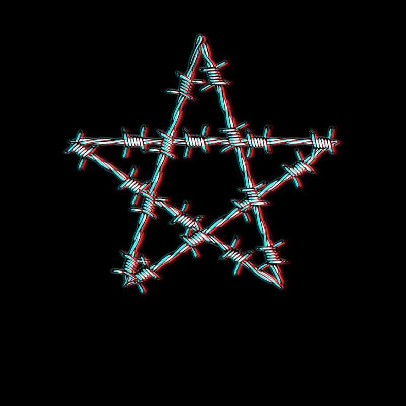 Stacheldraht Pentagramm Glitch grunge Goth