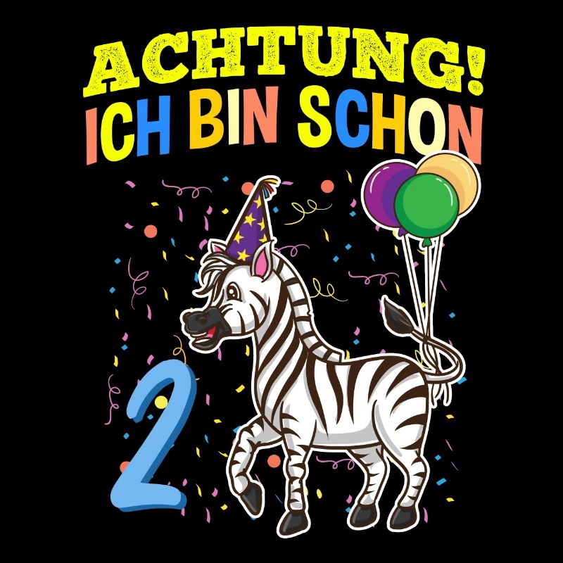 Achtung Ich Bin Schon 2 Tier Geburtstag Zebra