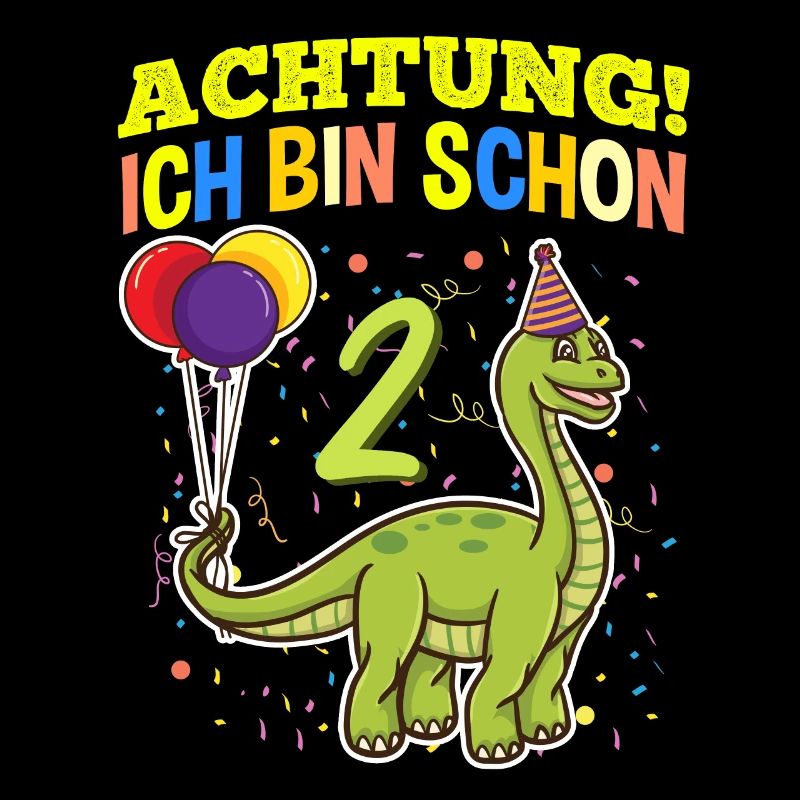 Achtung Ich Bin Schon 2 Geburtstag Dinosaurier