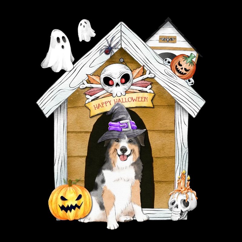 Halloween Australian Shepherd Dog Witch