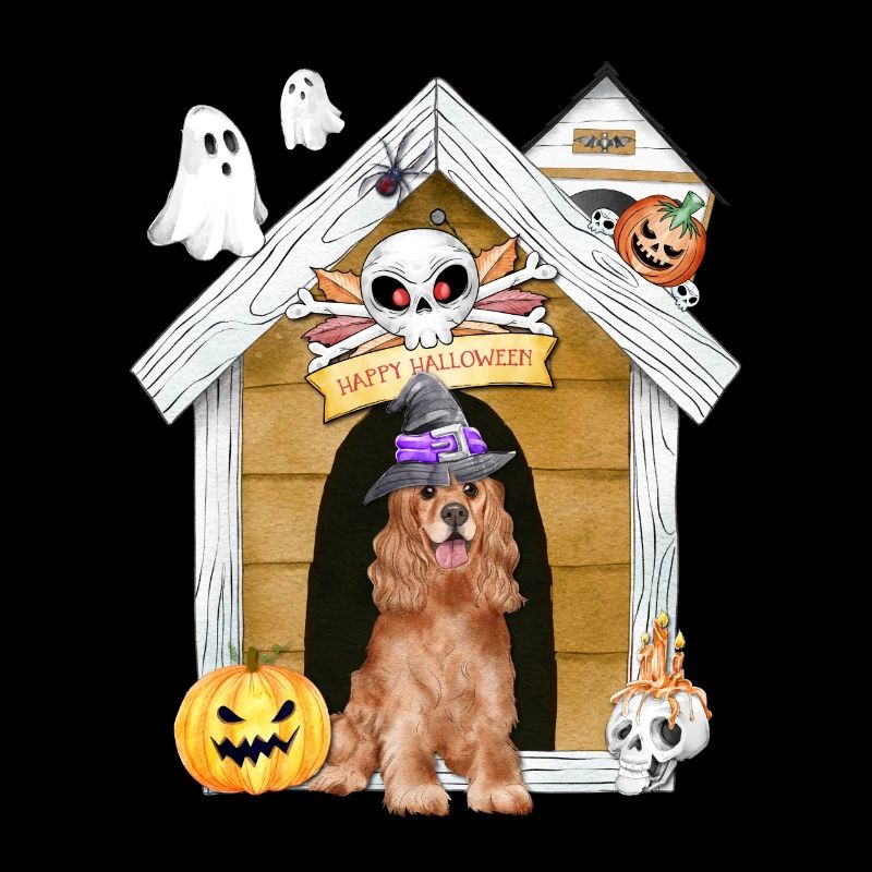 Halloween Cocker Spaniel Dog Witch