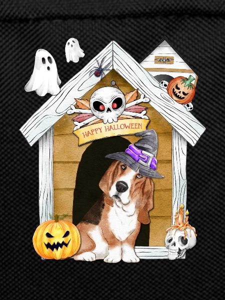 Halloween Basset Hound Dog Witch