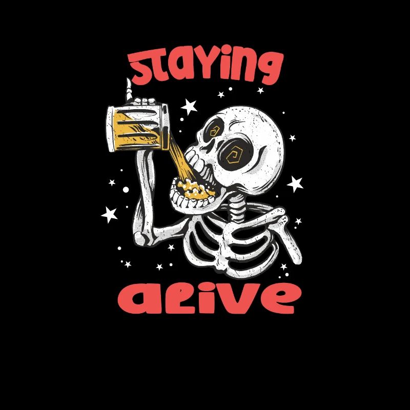 Skull Beer Staying Alive