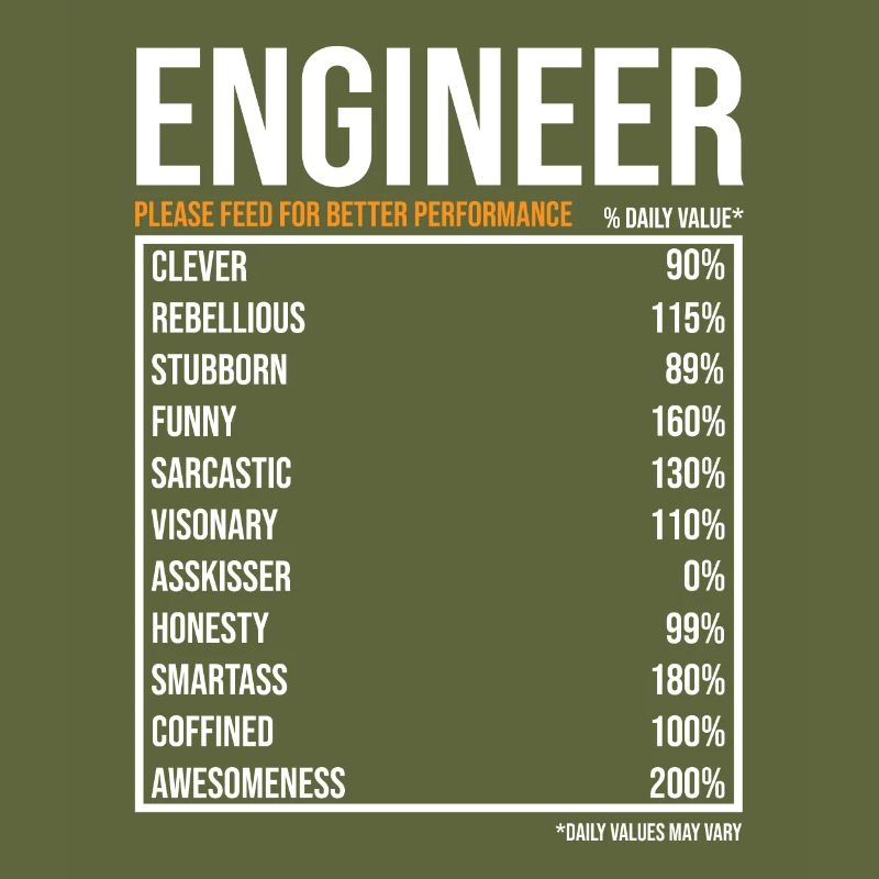 Engineer Daily Values Funny Engineer