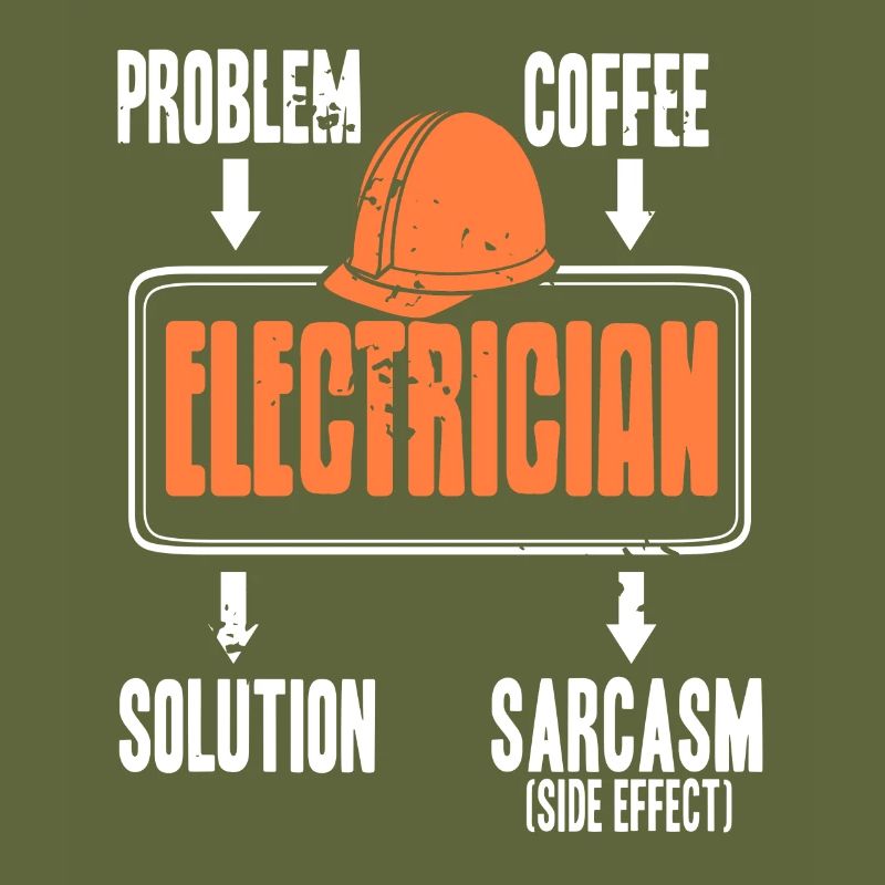 Problem Solution Coffee Sarcasm Funny Electrician