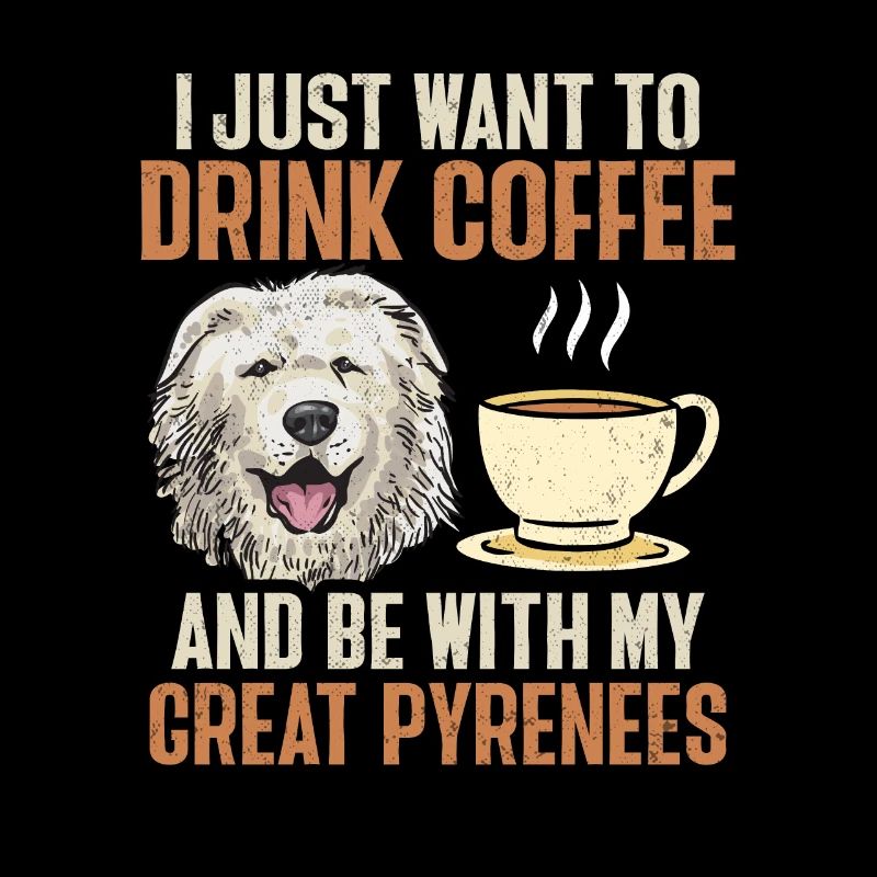 Great Pyrenees Hund Kaffee Pyrenäen