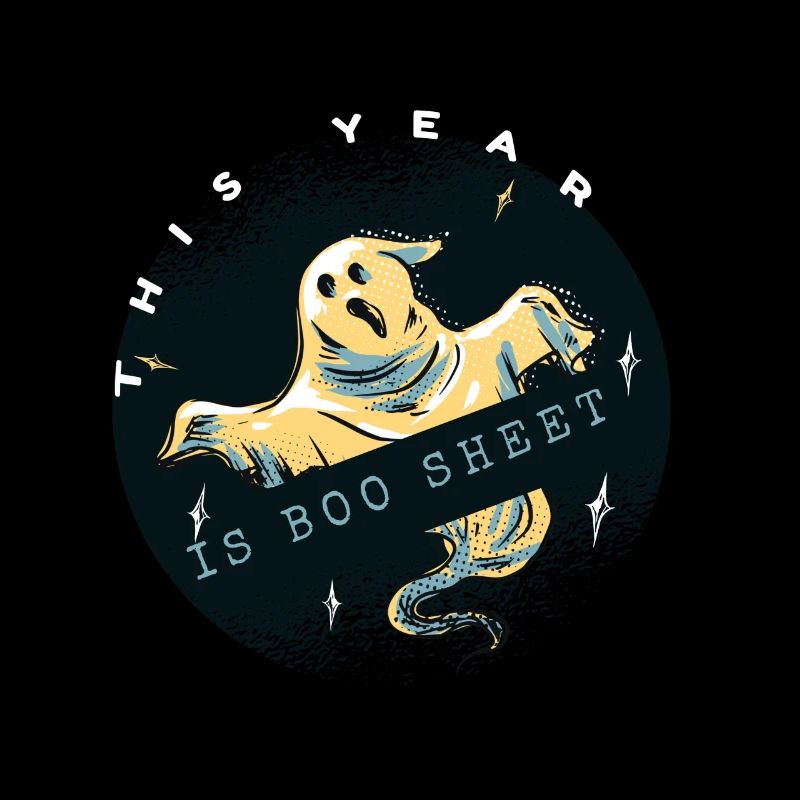 Ghost Halloween Retro This Year Is Boo Sheet