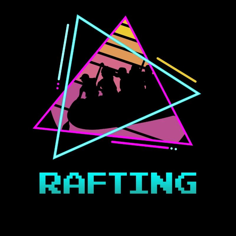 Retro Vintage Classic Water River Rafting Kayaker