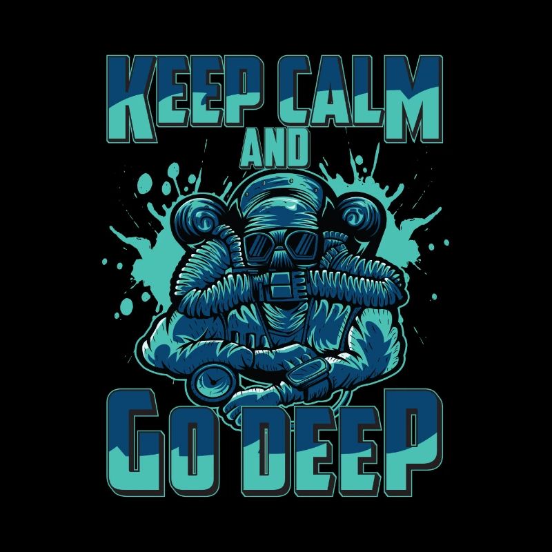 Ceep Calm And Go Deep Funny Technical Diving