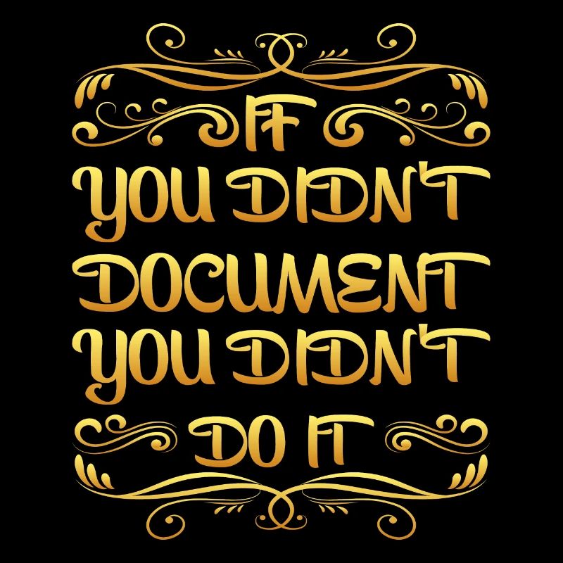 If You Didn't Document, You Didn't Do It