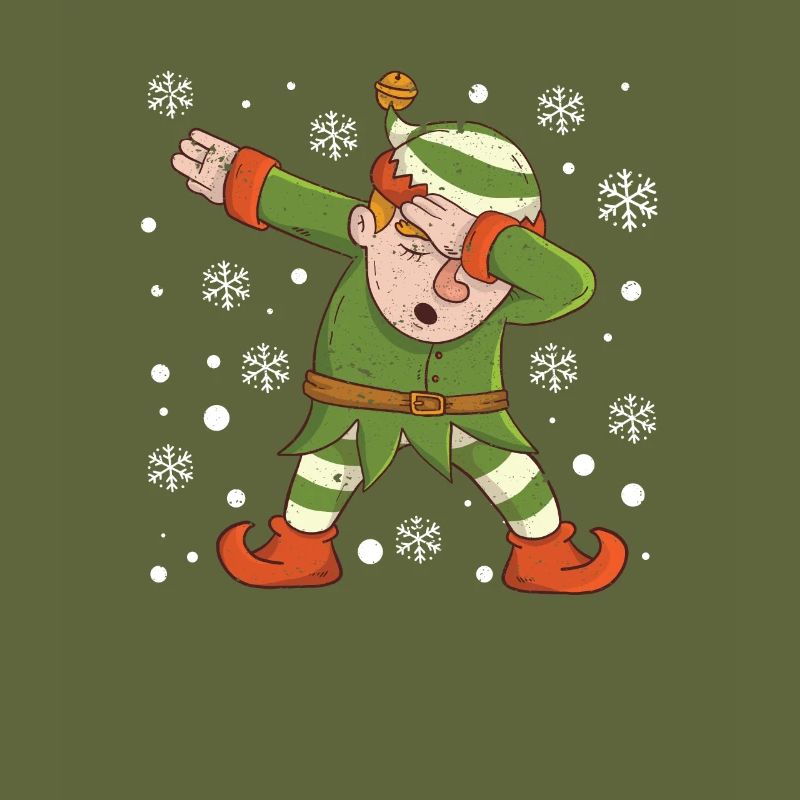 Christmas Dabbing Elf Squad Dab Dance Xmas