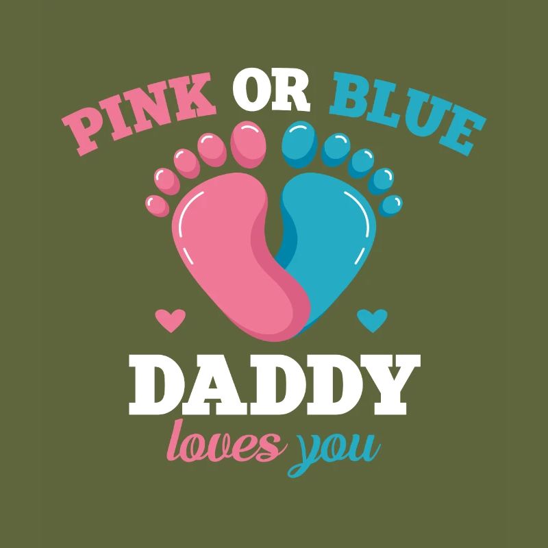 Pink Oder Blue Daddy Liebt Dich Vater Geschlecht