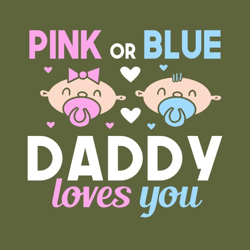 Pink Oder Blue Daddy Liebt Dich Vater Geschlecht