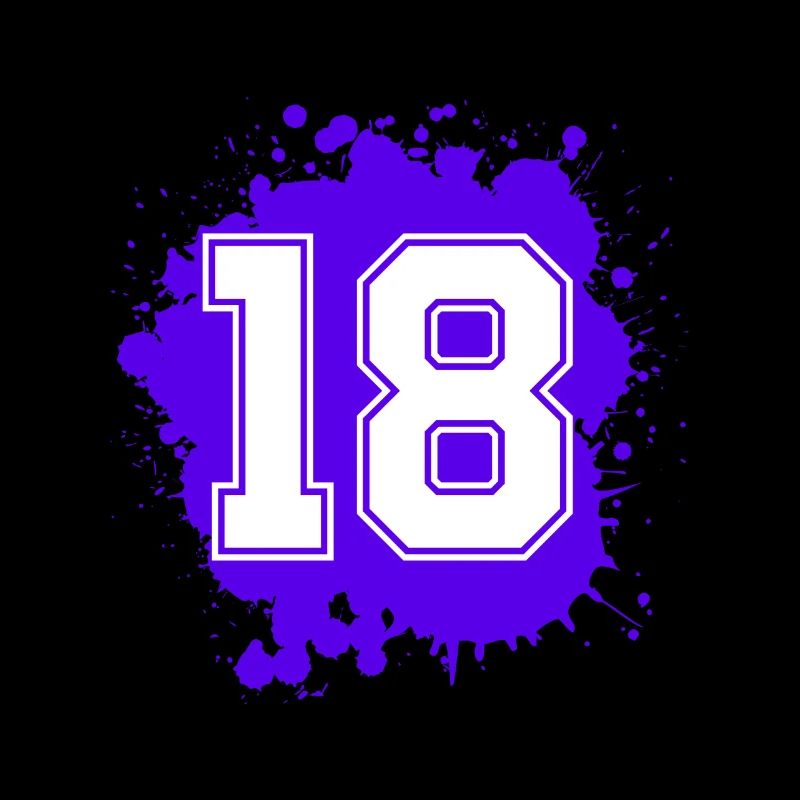 18 Zahl Klecks
