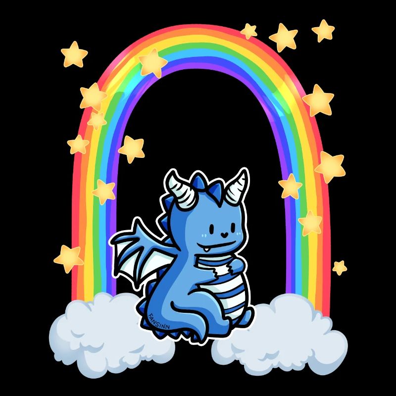 Dragon Rainbow Cloud Stars