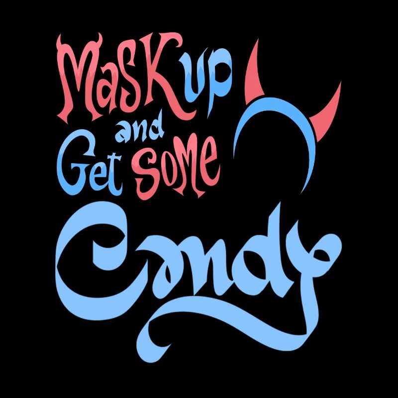Mask Up & Get Some Candy Retro Halloween Devil