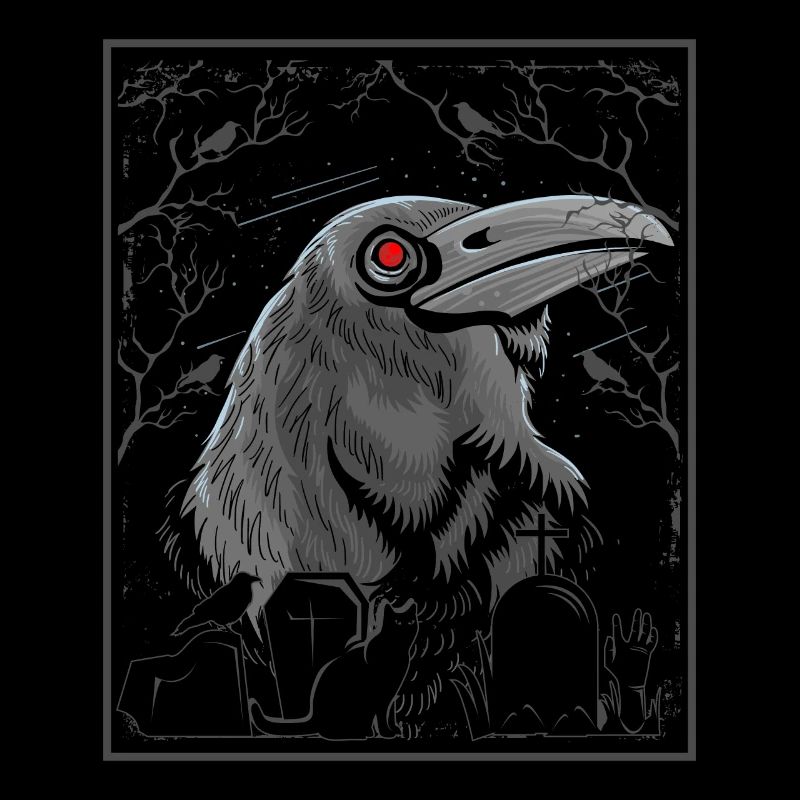 Black Raven Red Eyes Halloween