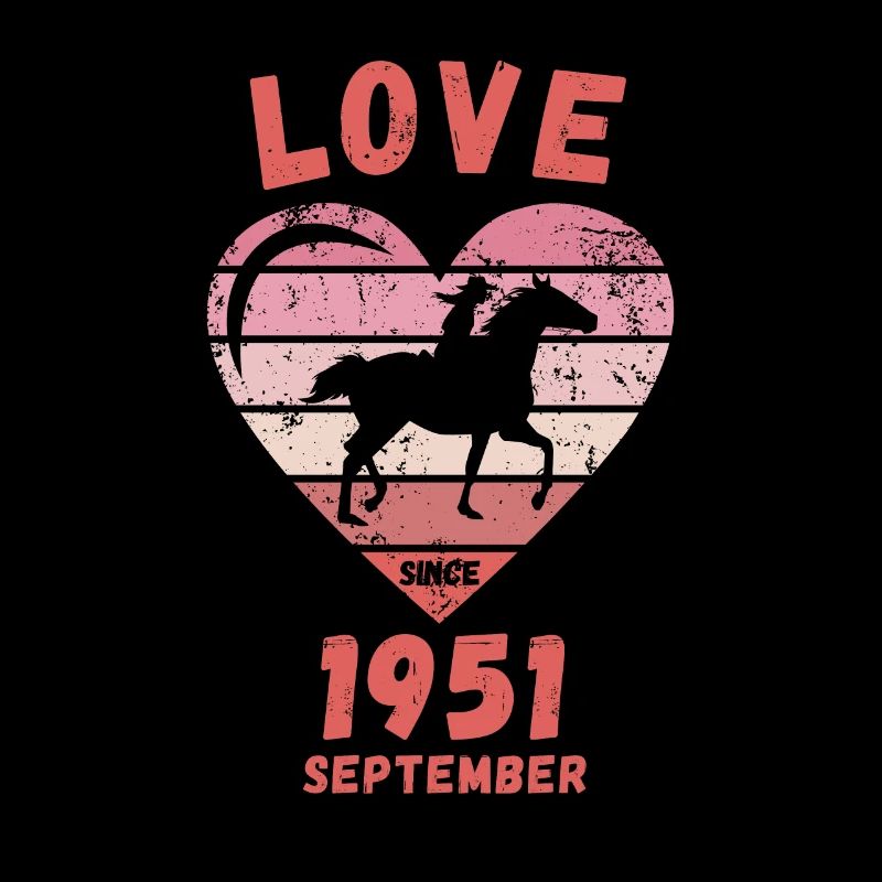Love Pferde Reiten Geburtstag September 1951