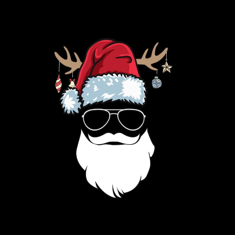 Weihnachtsmann Mütze Sonnenbrille Bart Santa