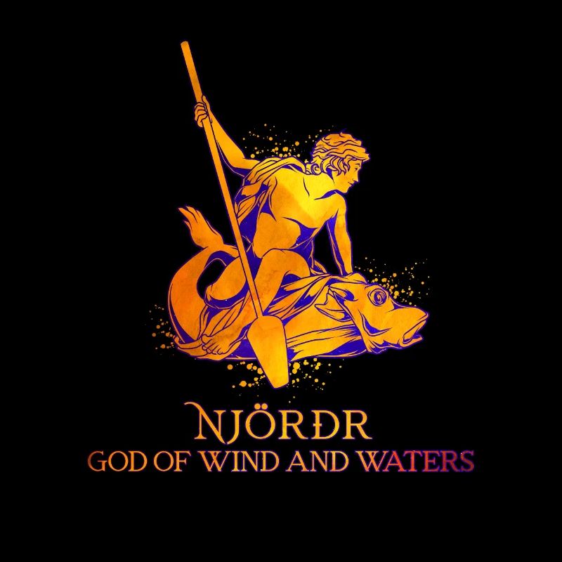 Riding on fish - Viking god Njörd
