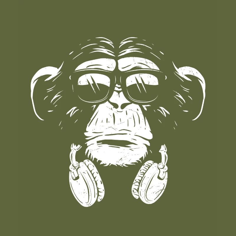 Monkey Cooler Affe DJ Kopfhörer Geschenkidee Party