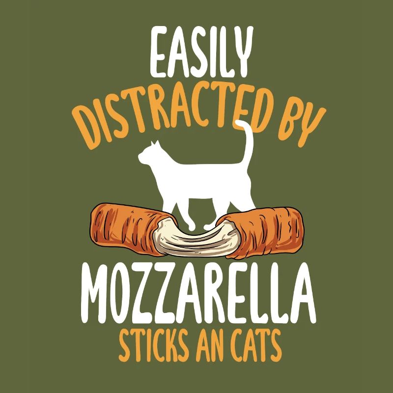Facilement distrait par les bâtonnets de mozzarella et le chat