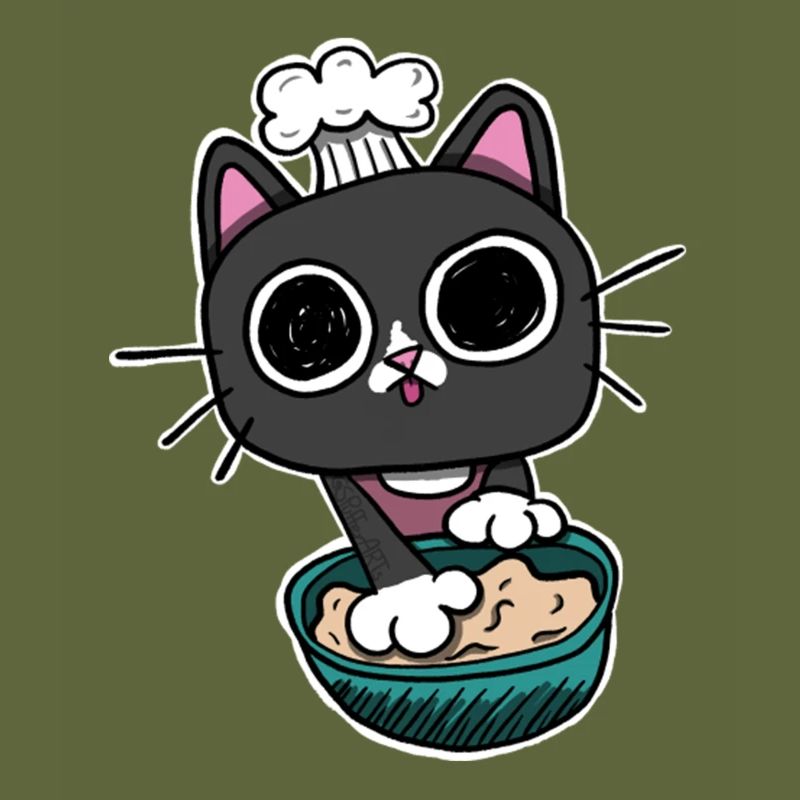 Kitty making Biscuits Cat Black