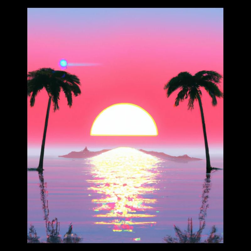 Vaporwave Sun Synthwave Sunset Palms