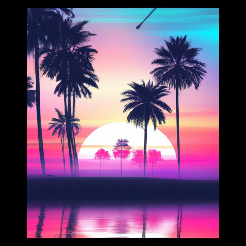 Vaporwave Sun Synthwave Sunset Palms
