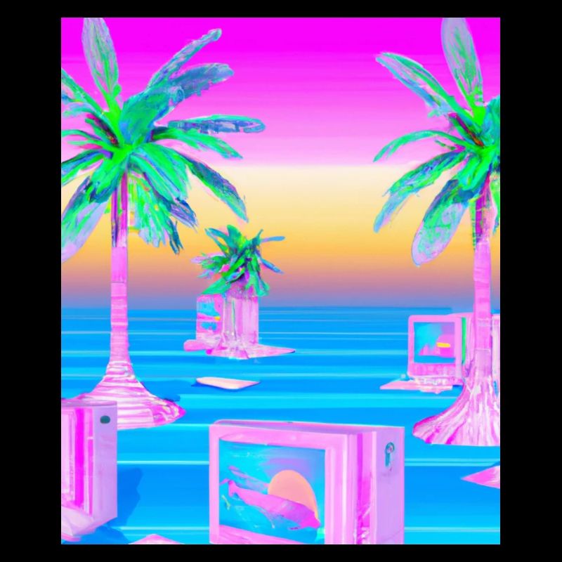 Synthwave Sun Hawaii Vaporwave Esthétique