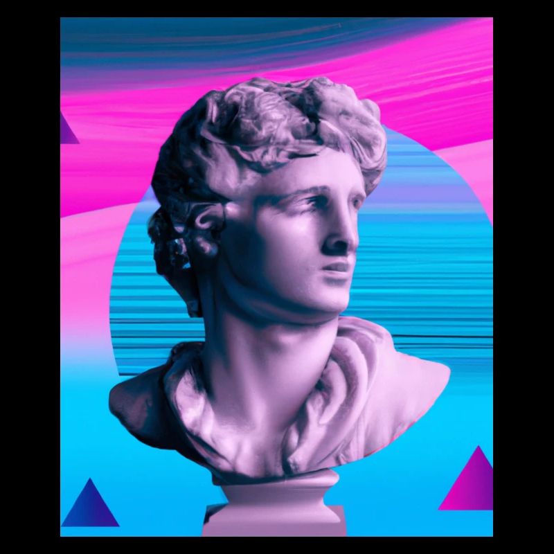 Vaporwave Statue Roman Bust