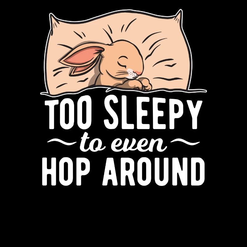 tired rabbit sleeps in bed at night