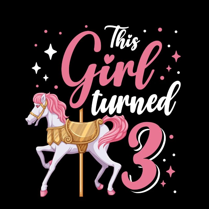 Karussell-geburtstagsfeier Dieses Mädchen Wurde 3