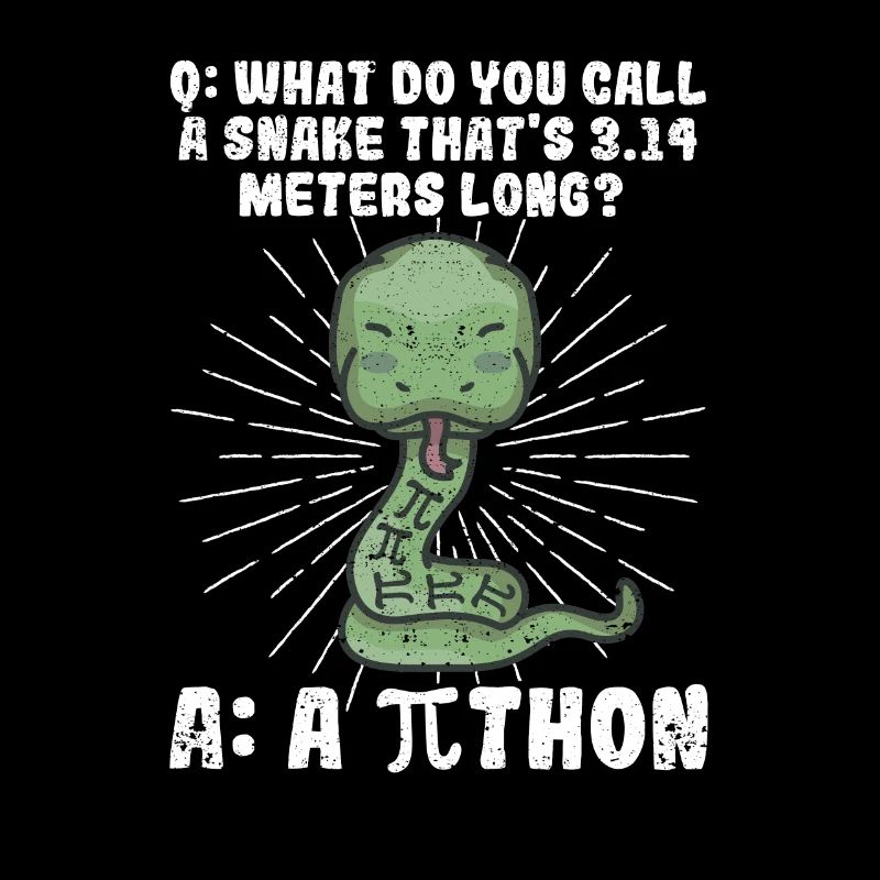 Python Schlange Pithon Pi Tag Symbol lustig Mathe