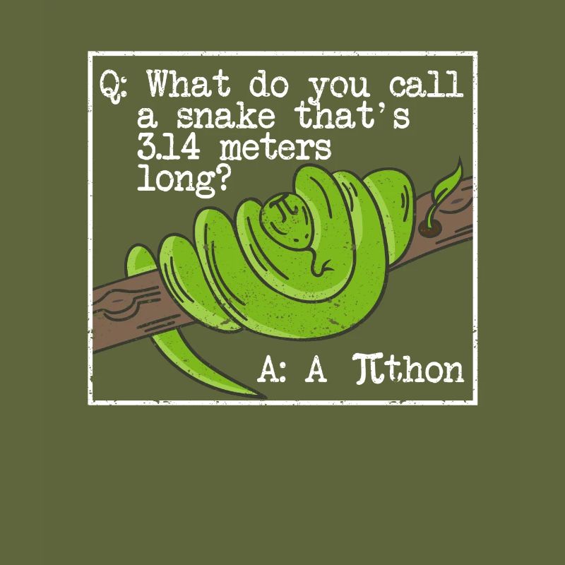 Python Snake Pithon Pi Tag Icon Funny Math