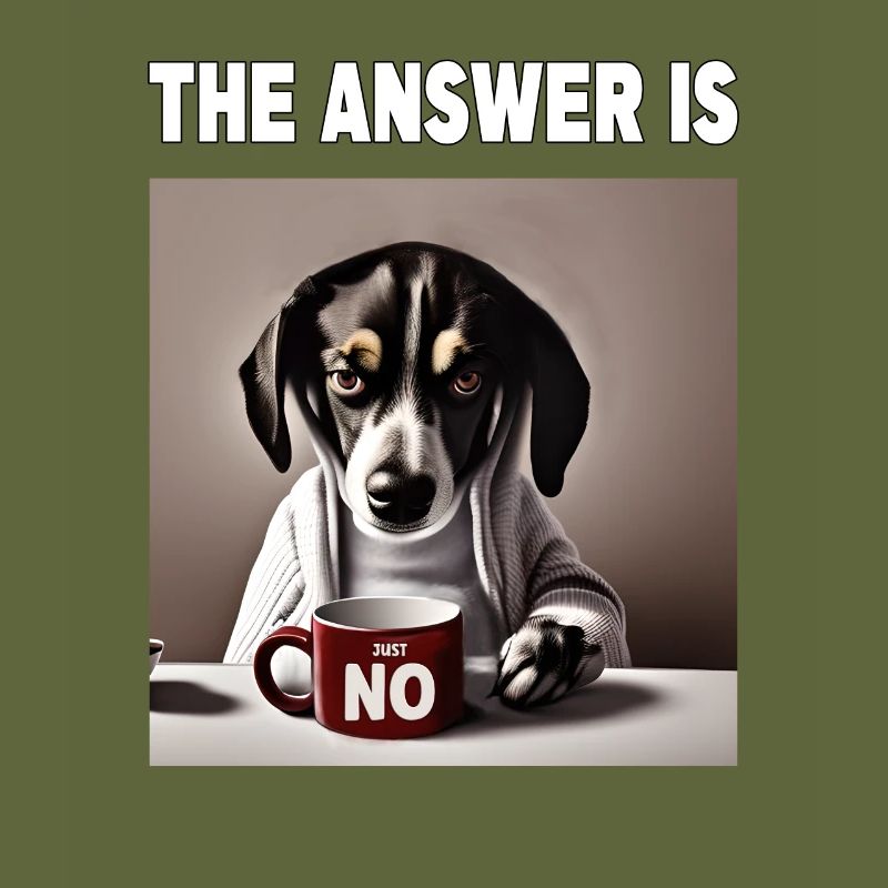 The answer is no. Grumpy Funny Dog